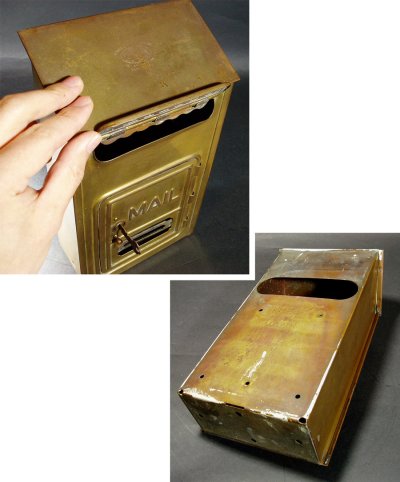 画像2: 1920-30's "CORBIN LOCK CO." Brass Wall Mount Mail Box