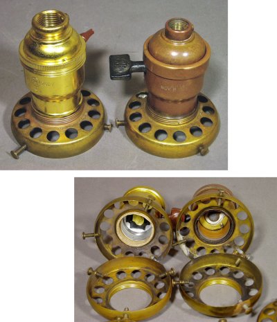 画像1: 1920-30's Brass Shade fitters light fixture parts