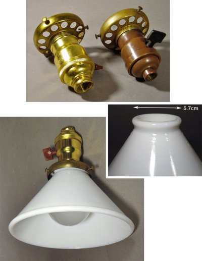 画像2: 1920-30's Brass Shade fitters light fixture parts