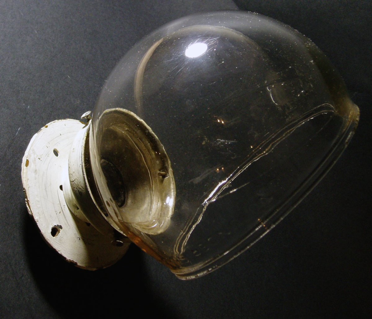 画像1: "ANGLE LAMP CO. N.Y." Clear Globe Shade Lamp (1)