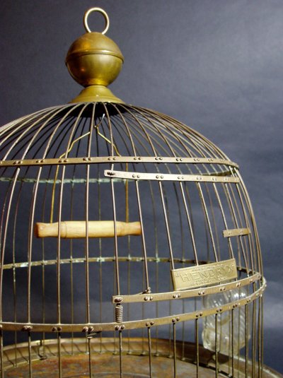 画像1: 1920's "HENDRYX" Hanging Brass Bird House
