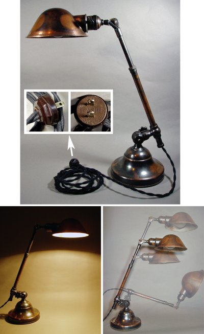 画像1: 1910-20's "O.C.White" Brass Telescopic Desk Lamp