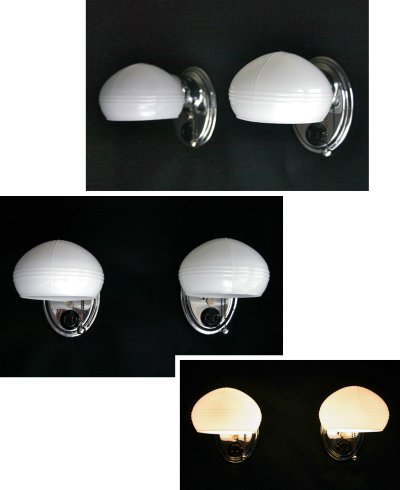 画像1: 1930's Art Deco "Chrome" Bathroom Lamp 1台