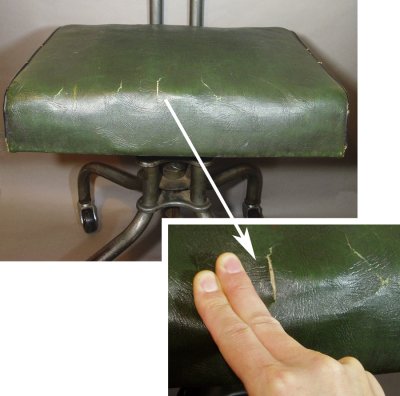 画像2: 1940's "Studded Backrest" Swivel Desk Chair