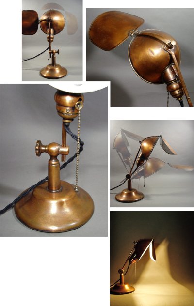 画像2: 1910-20's "LYHNE" Copper Desk Lamp