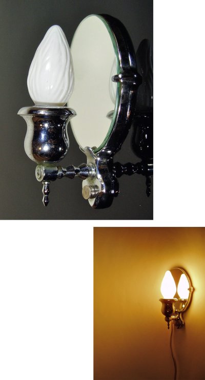 画像1: 1930's "Nickle Plated Cast Brass" Candle Lamp【Art Deco】