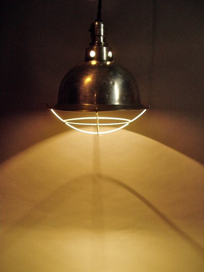 画像1: 1940-50's "Aluminum" Caged Pendant Lamp