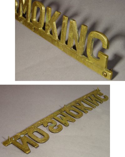 画像1: Cast Brass Sign "NO SMOKING"
