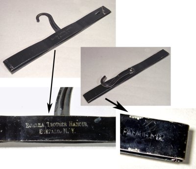 画像1: 【2-SET】1900-20's Black Metal Trousers Hanger