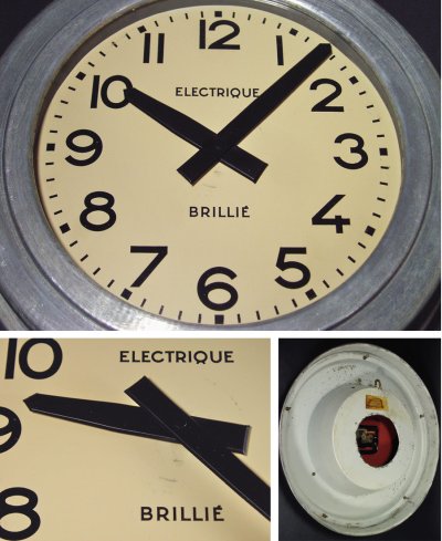画像2: 1940-early1950's French "BRILLIE" Factory Clock
