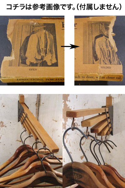 画像3: 1920-30's "Holds more Hanger" Wood＆STEEL Folding Hanger