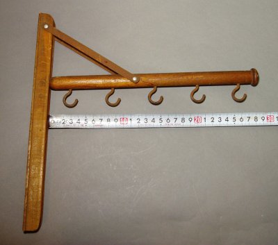 画像3: 1920's  "Wood＆Seel" Wall Mount Folding Hanger Rack