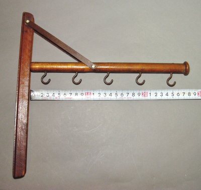 画像3: 1920's  "Wood＆Seel" Wall Mount Folding Hanger Rack