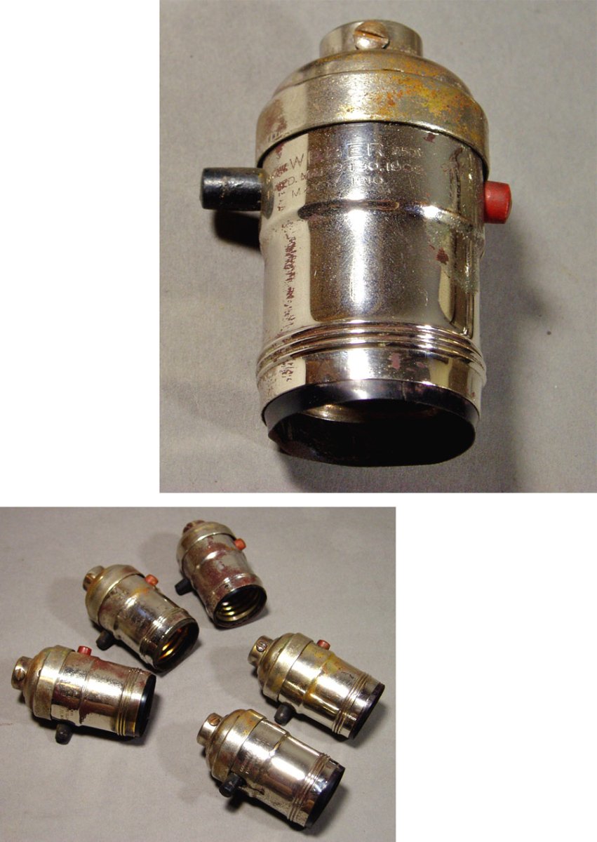 画像1: 【5-sets】"Nickeld Brass" Lamp Socket (1)
