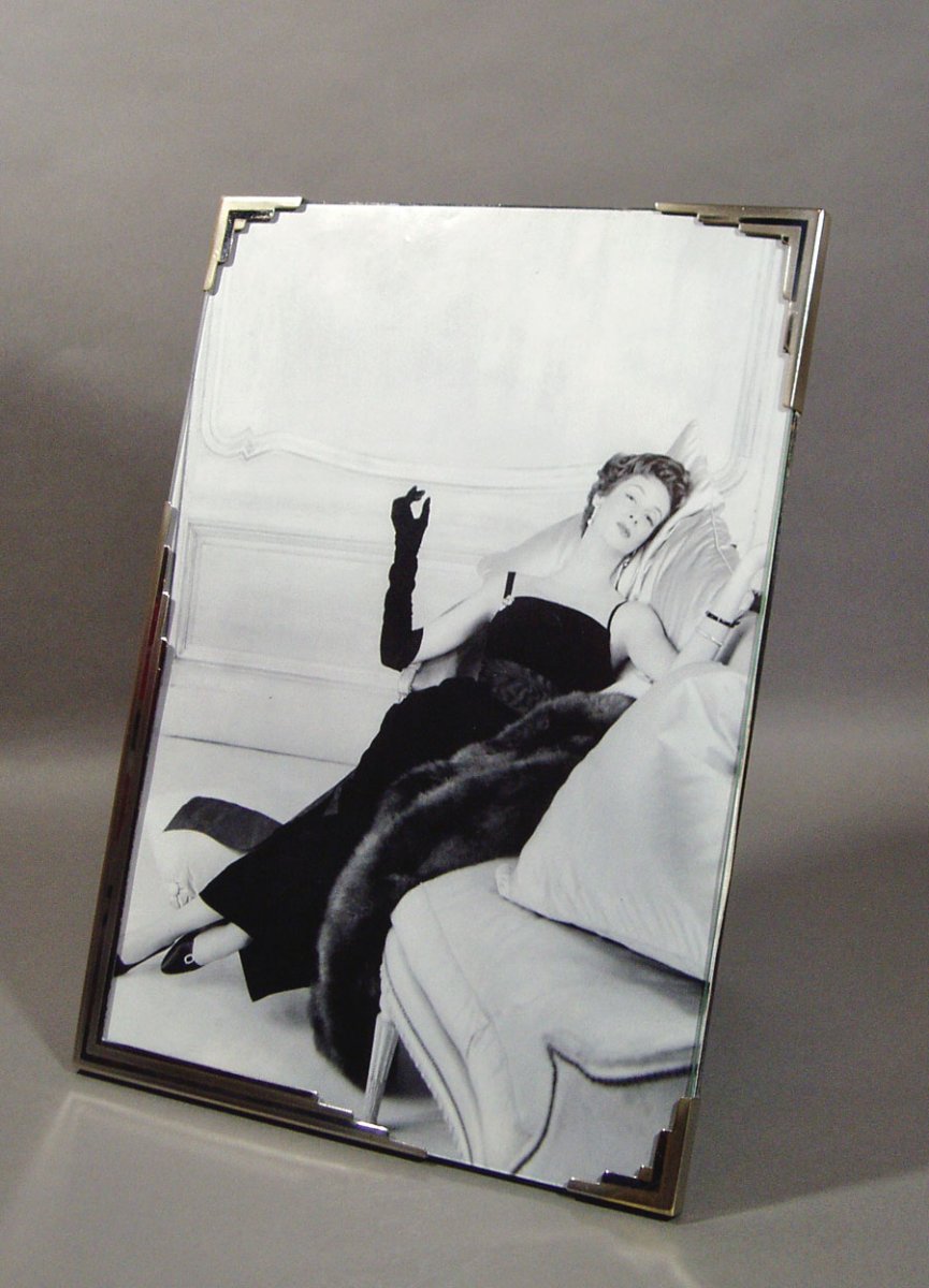 画像1: 1930's Art Deco "Geometric" Glass Photo Frame【大】 (1)