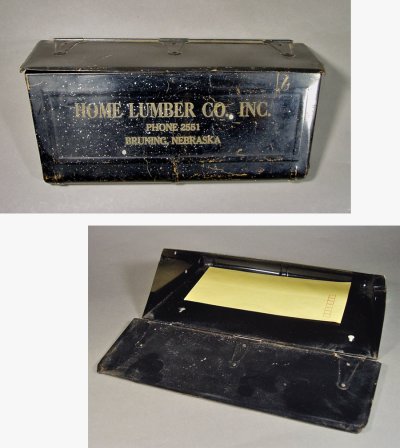 画像1: 1930-40's "ADVERTISING" Black Tin Mail Box