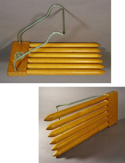画像2: 1940 -Early 1950's "JIFFY-RAK" Wood Pants Hanger 