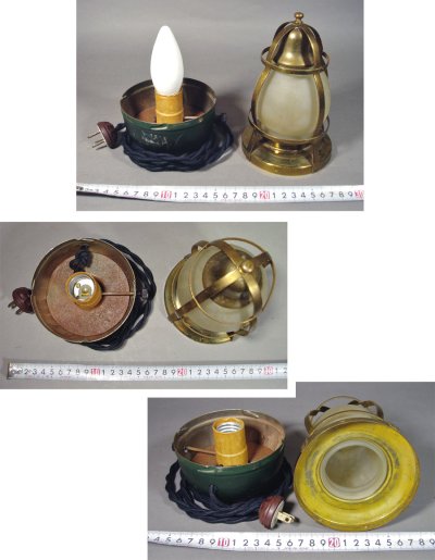 画像3: 1940's "七転八起" Caged Brass Ship's Lamp 