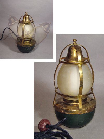 画像1: 1940's "七転八起" Caged Brass Ship's Lamp 