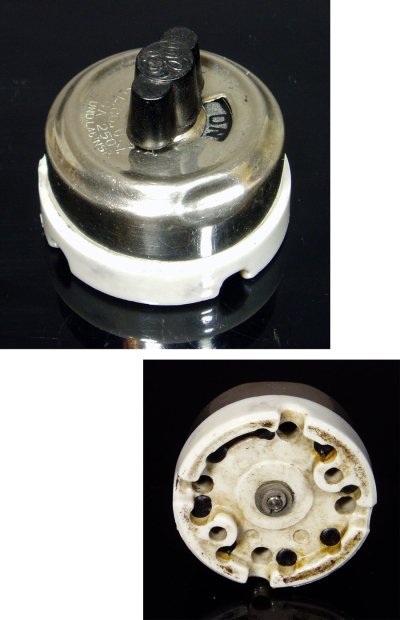 画像1: 1910-30's "G.E.CO." Porcelain Turn Switch