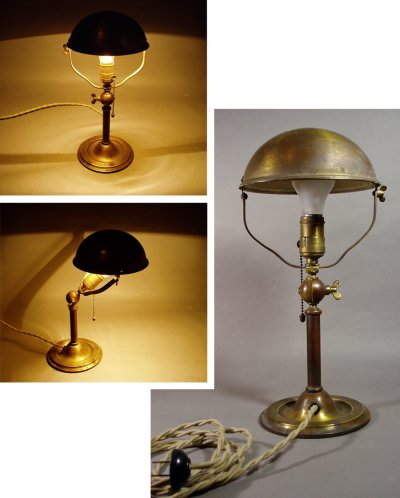 画像1: 1920's "Table / Wall" Brass 2-Way Lamp