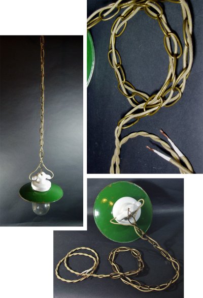 画像2: 1930's German Deco Pendant Light【Green】