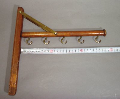 画像3: 1920's  "Wood＆Seel" Wall Mount Folding Hanger Rack