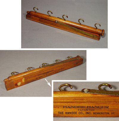 画像1: 1920's  "Wood＆Seel" Wall Mount Folding Hanger Rack