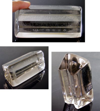 画像2: 1900's "3-Way" Clear Grass Paper Weight