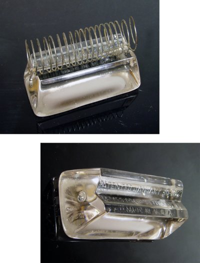 画像1: 1900's "3-Way" Clear Grass Paper Weight