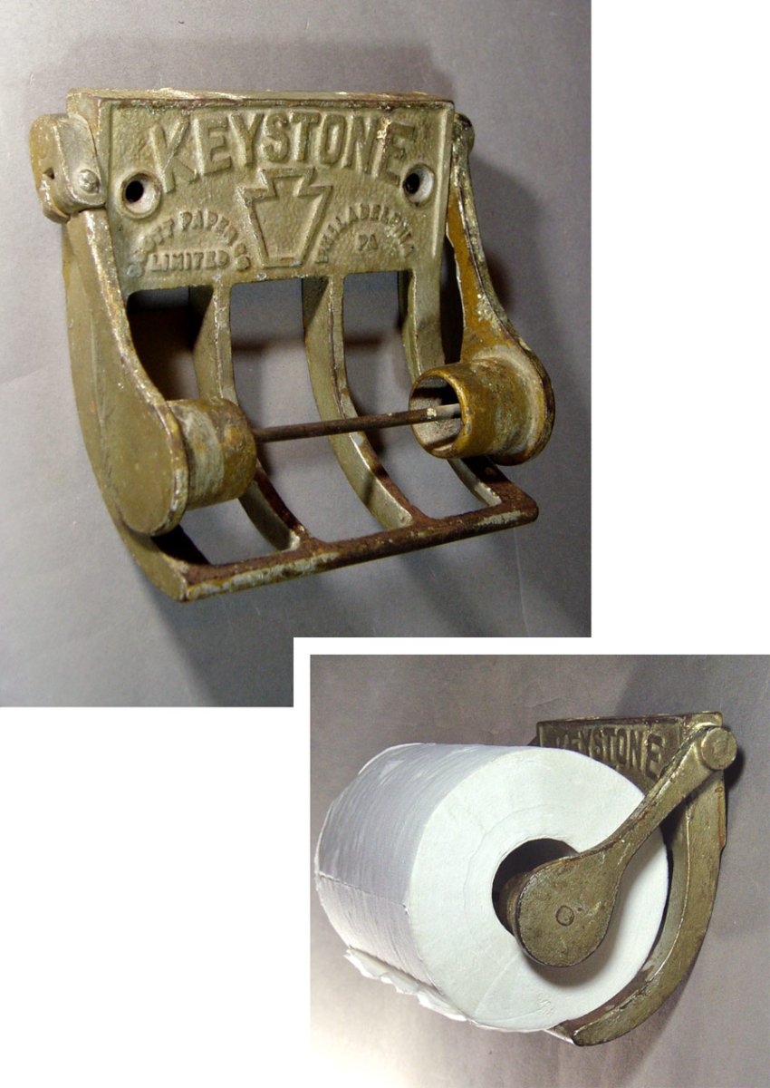 画像1: 1880-1910's "KEYSTONE" Toilet Paper Holder (1)