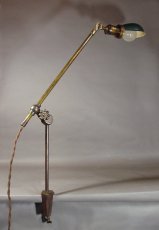 画像1: 1910's Early O.C.White "BRASS" Clamp On Work Lamp (1)
