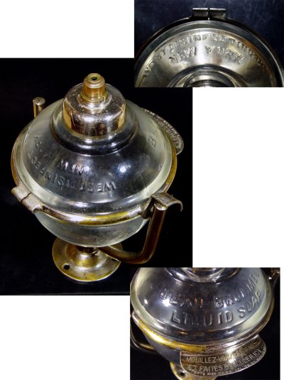 画像1: 1900-10's "N.Y." Glass Liquid Soap Dispenser
