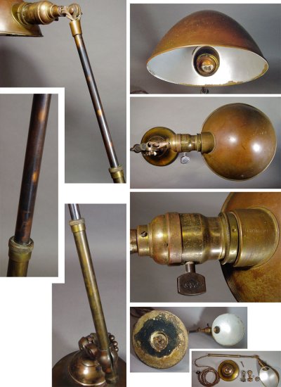 画像3: 1910-20's "O.C.White" Brass Telescopic Desk Lamp