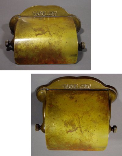 画像2:  1910-1920's "TOILET" Brass Paper Holder