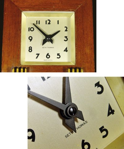 画像2: 1930's "Art-Deco"  Square Wood Desk Clock