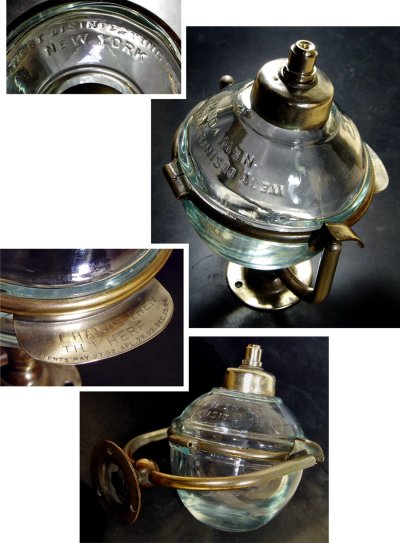 画像1: 1910-20's "N.Y." Glass Liquid Soap Dispenser