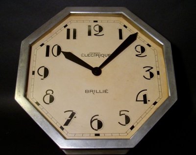 画像1: 1930's French "BRILLIE" Octagon Wall Clock