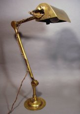 画像1: 1920-30's Cast Brass "Ship's"？ Desk Lamp (1)