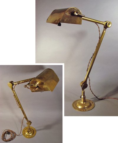 画像1: 1920-30's Cast Brass "Ship's"？ Desk Lamp