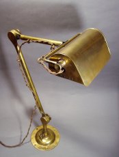 画像2: 1920-30's Cast Brass "Ship's"？ Desk Lamp (2)
