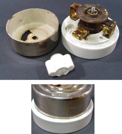画像3: "特大" 1910-20's【H&H】Porcelain Turn Switch 