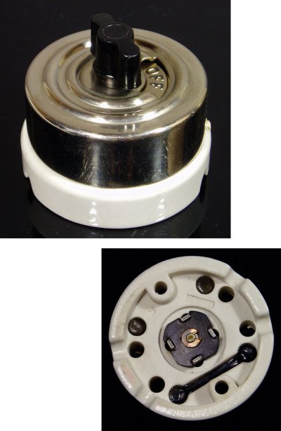 画像2: "特大" 1910-20's【ARROW】Porcelain Turn Switch 【Dead Stock】