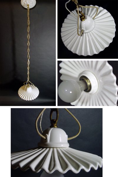 画像2: German "Petticoat" Porcelain Pendant Lamp