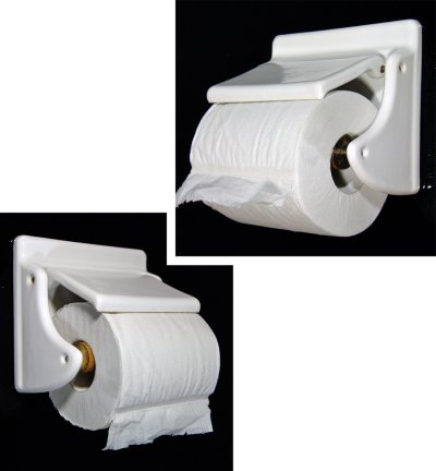 画像1: 1920-30's German-Deco ""Porcelain" Toilet Paper Holder