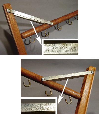 画像1: 1920's  "Wood＆Seel" Wall Mount Folding Hanger Rack