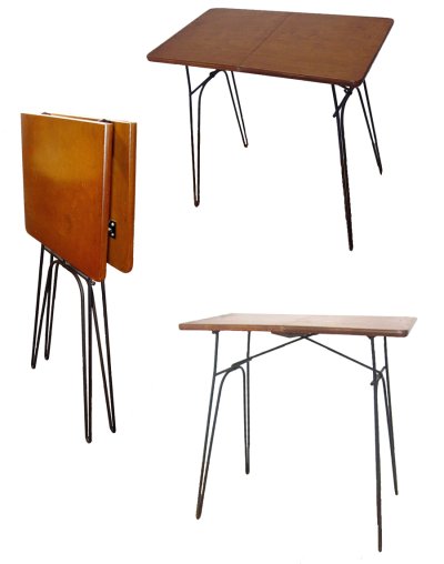 画像1: 1940's "Hairpin Legs" Wood Folding Table