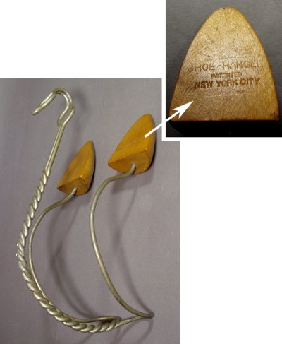 画像1: 1920-30's Twisted Wire＆Wood "Shoes Hanger" - New York City