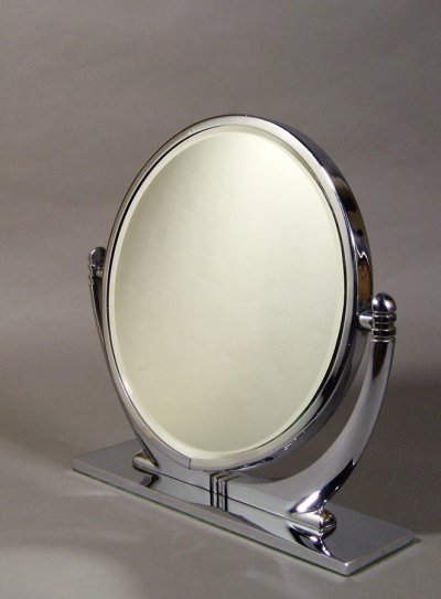 画像1: 1930-40's Art Deco "Chromed" Vanity Mirror