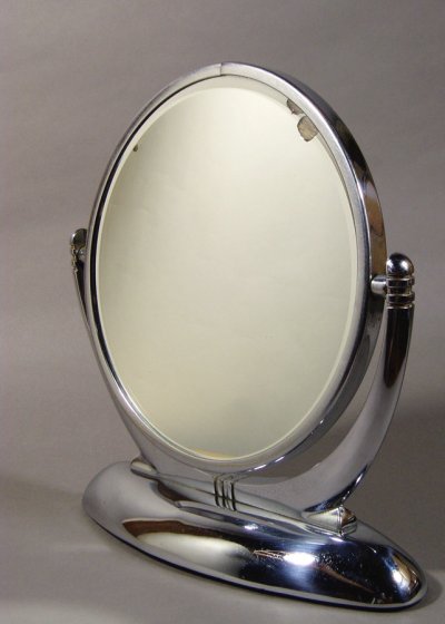 画像1: 1930-40's Art Deco "Chromed" Vanity Mirror